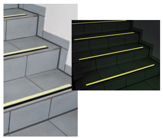 фотолюминесцентные материалы для лестницы